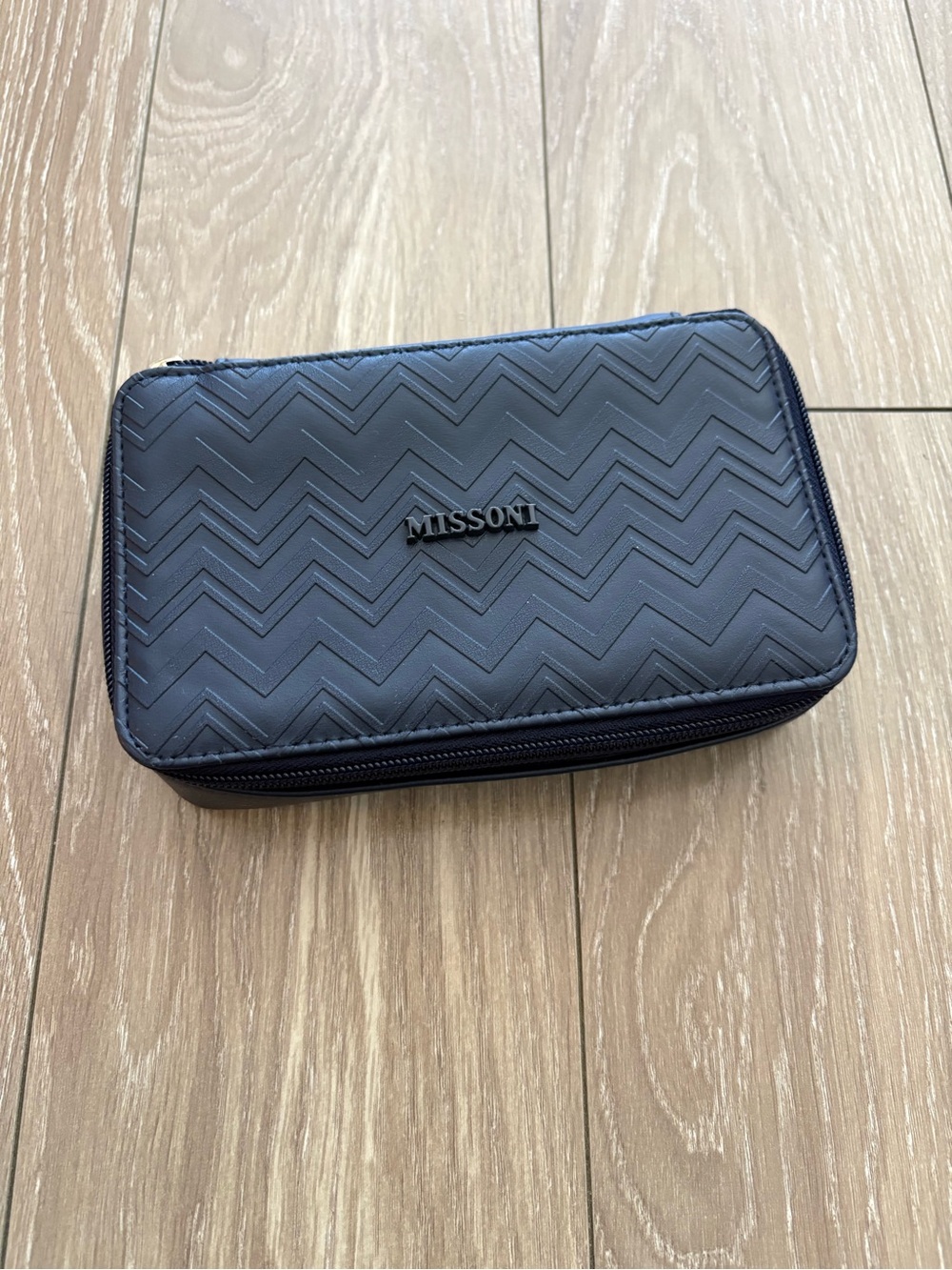 Missoni Black Quilted Zigzag Zip Pouch delta airlines